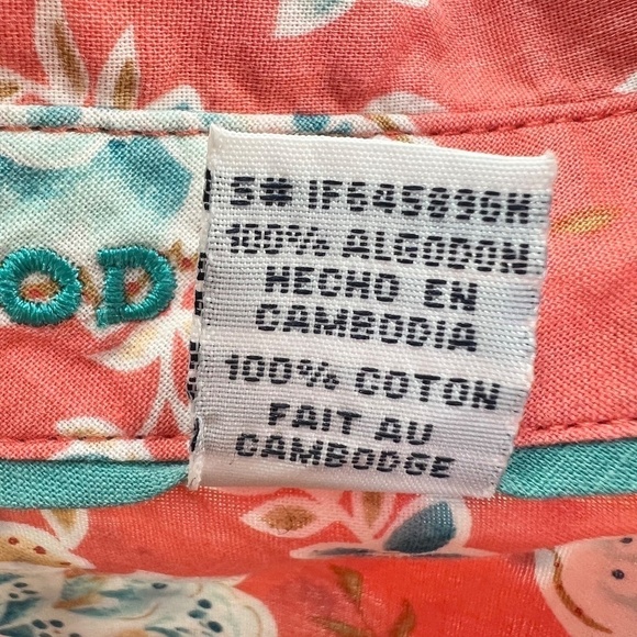 IZOD 100% cotton coral floral 3/4 sleeve blouse top 3X - Picture 12 of 12